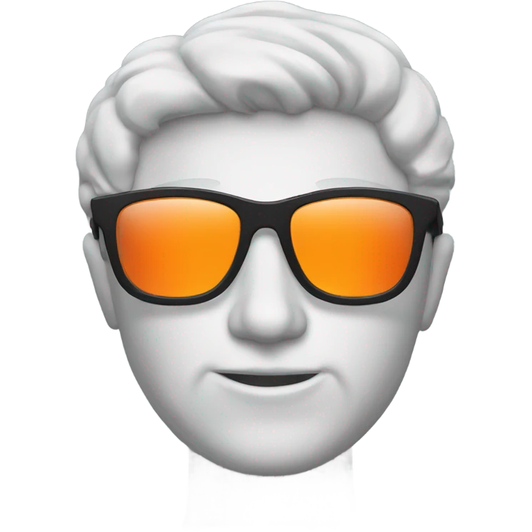 cool guy with orange sunglasses. 5 perfect fingers emoji