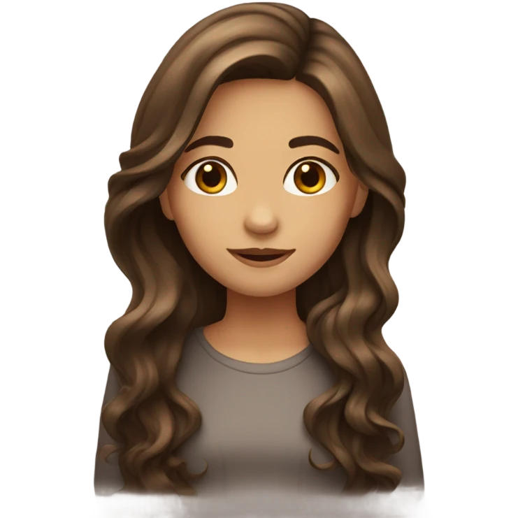 Girl with long wavy brown hair  emoji