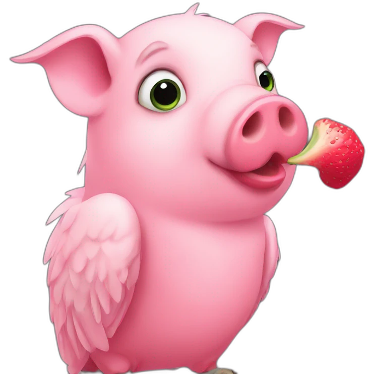 pig kiss parrot emoji