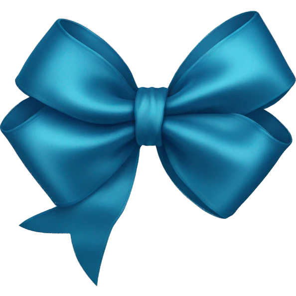 Blue silk bow emoji