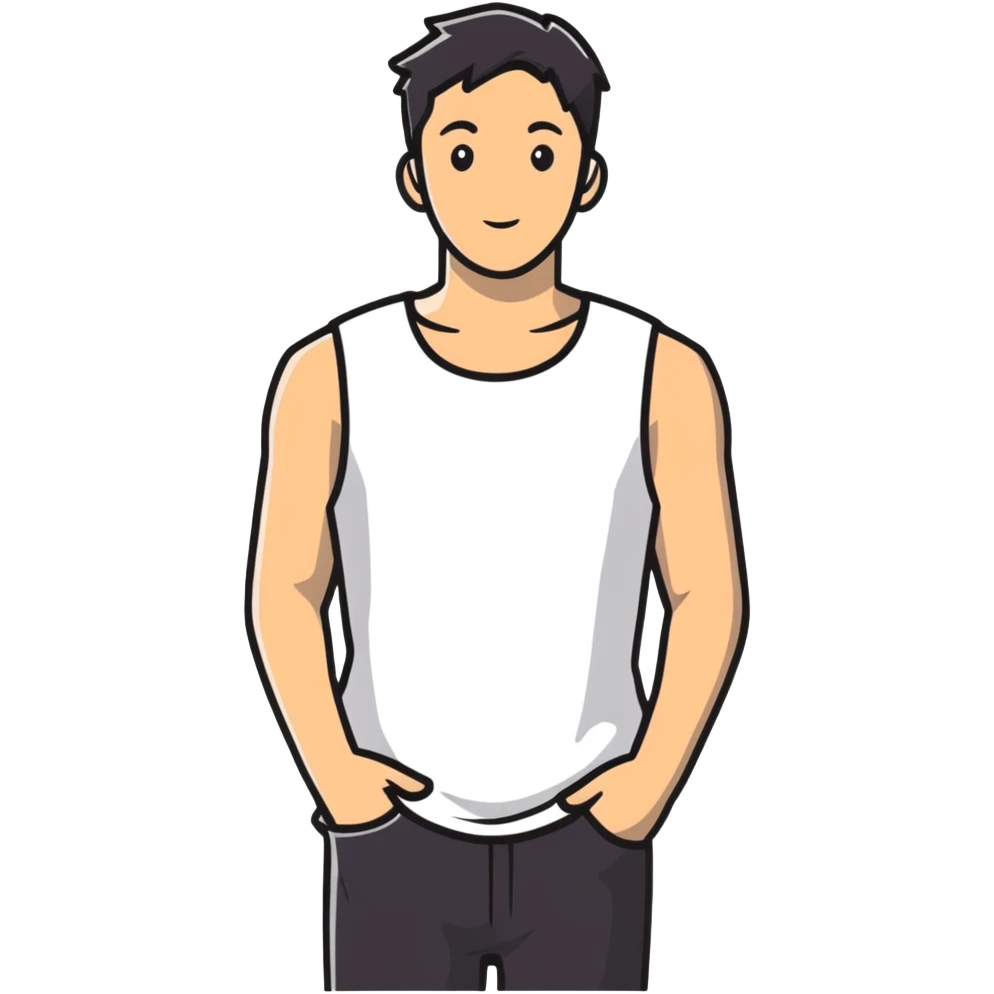 white sleeveless T-shirt emoji