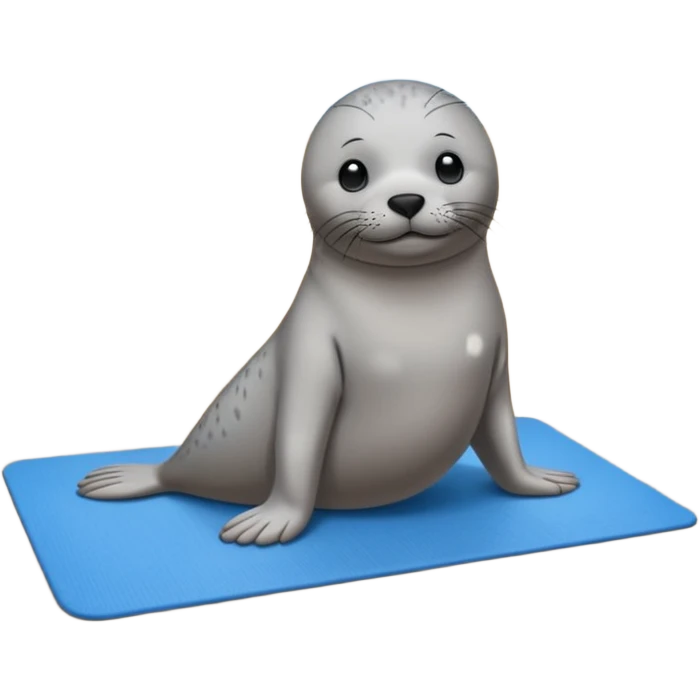 Seal on a yoga mat on the beach emoji