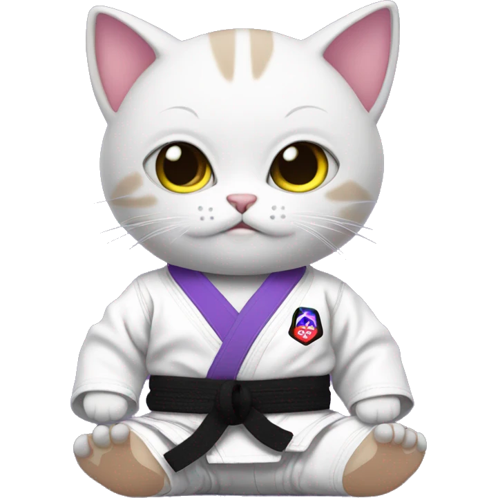 baby jiu-jitsu cat with purple belt emoji