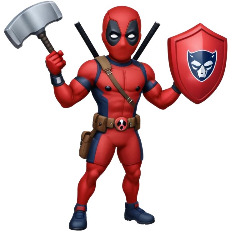 Deadpool with the New England patriots uniform emoji