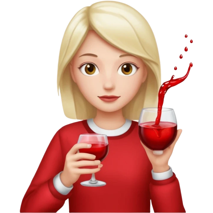 red clothed person with glass emoji