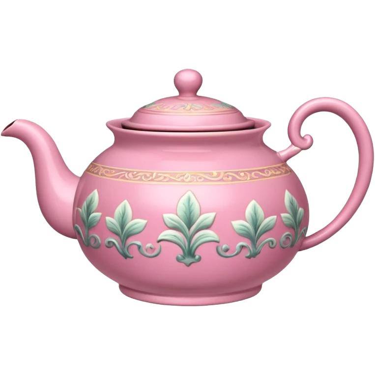 Pink steaming and boiling  tea pot with smoke emoji