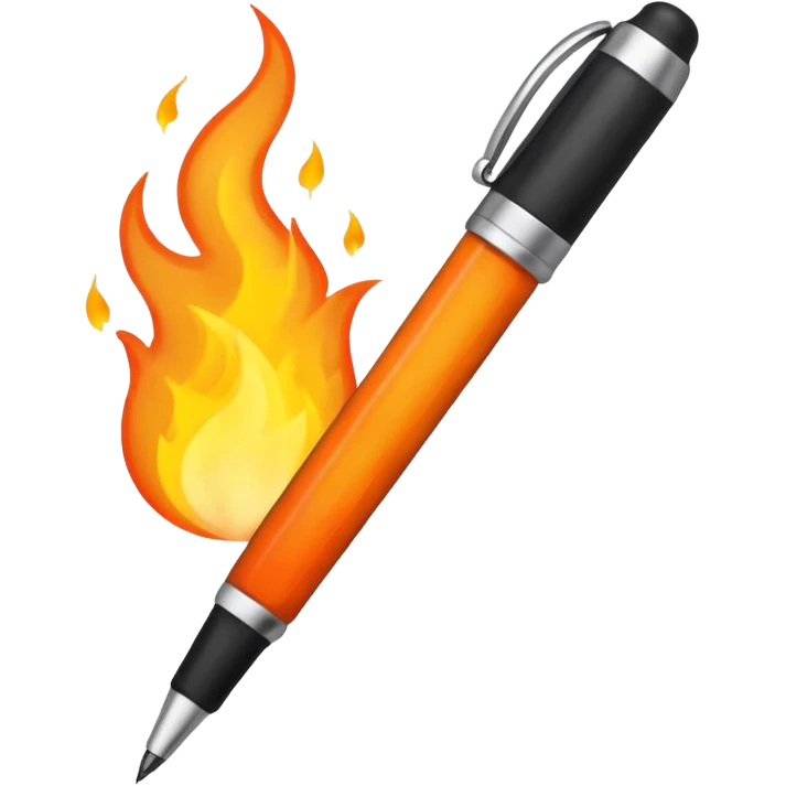 Pen on fire emoji