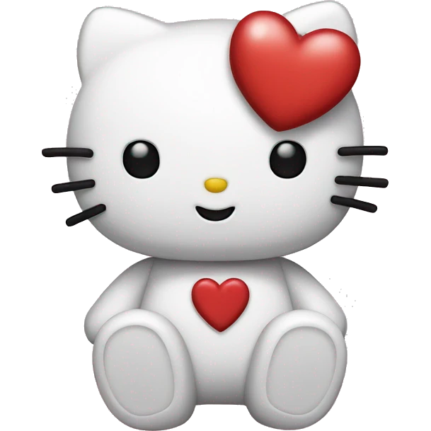 hello kitty with heart emoji