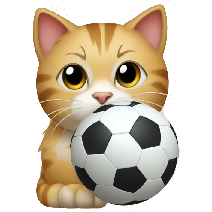 Cat with soccer ball emoji