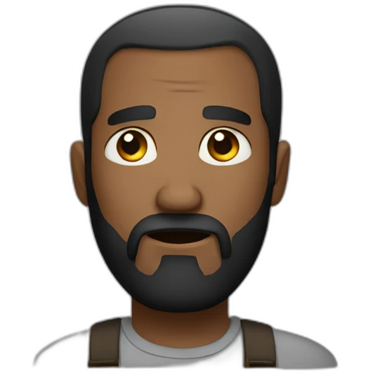 doubtful expression black bearded man emoji
