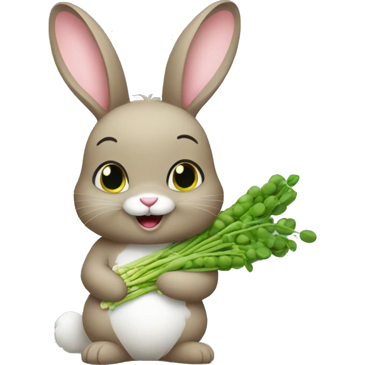Bunny holding peas emoji