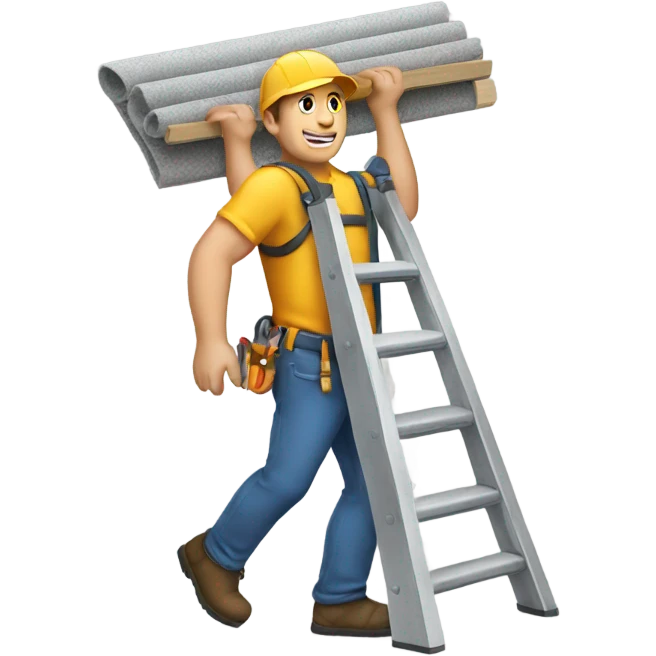Roofer carrying ladder emoji