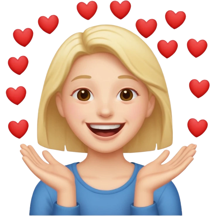 Lachend mit vielen Herzen emoji