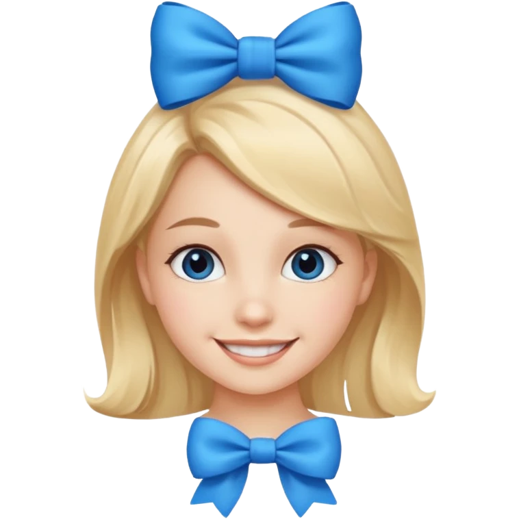 girl tied with blue bow emoji