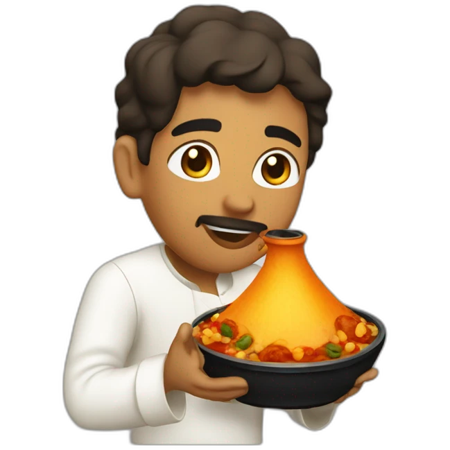 Carlos the singer eating a tajine discustingly emoji