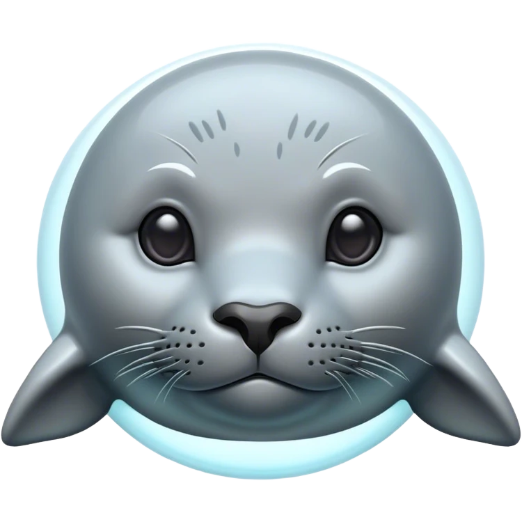 Cinematic Noble Seal Portrait Emoji, Poised and streamlined, with a sleek, smooth body of glossy, muted hues and expressive, dark eyes complemented by a rounded, agile head, Simplified yet sharp and sophisticated features, highly detailed, glowing with a soft, maritime luminescence, high shine, intelligent and graceful, stylized with an air of coastal authority, focused and alert, soft glowing outline, capturing the essence of a watchful marine guardian that appears ready to glide out of the screen with effortless authority! emoji