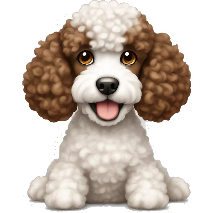Brown and white poodle emoji