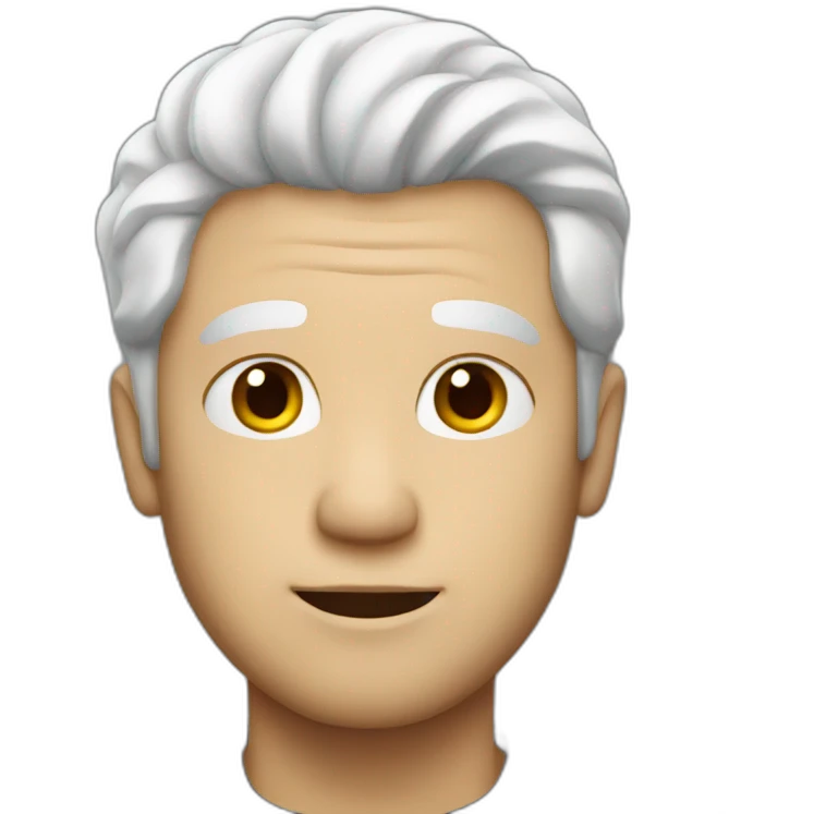 man with white hair emoji