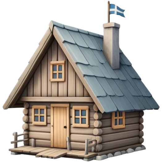 small wooden scandinavian cabin emoji