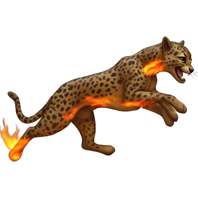 fire gepard running emoji
