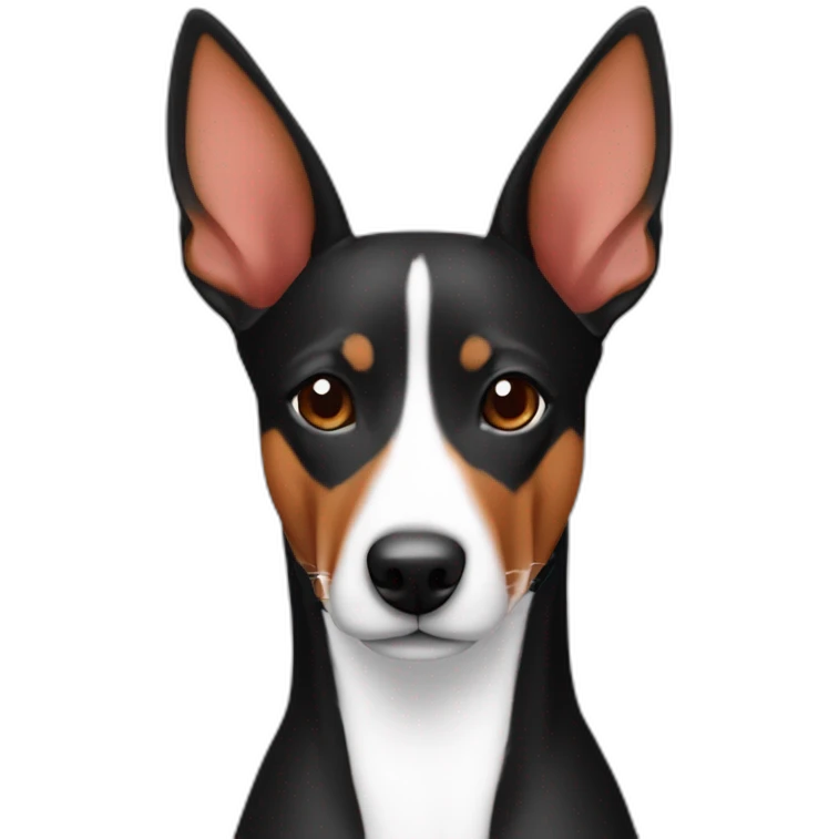 Basenji tri-colored Black Red White Head and Neck emoji