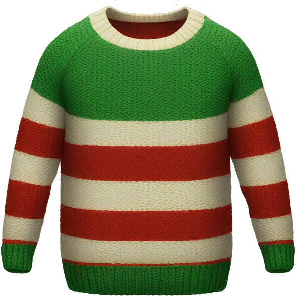 sweater with red and green stripes emoji