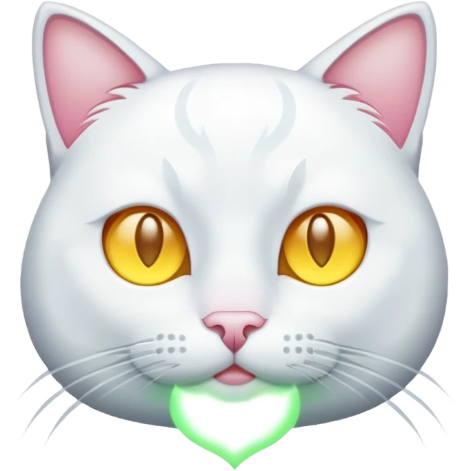 white cat luminous emoji