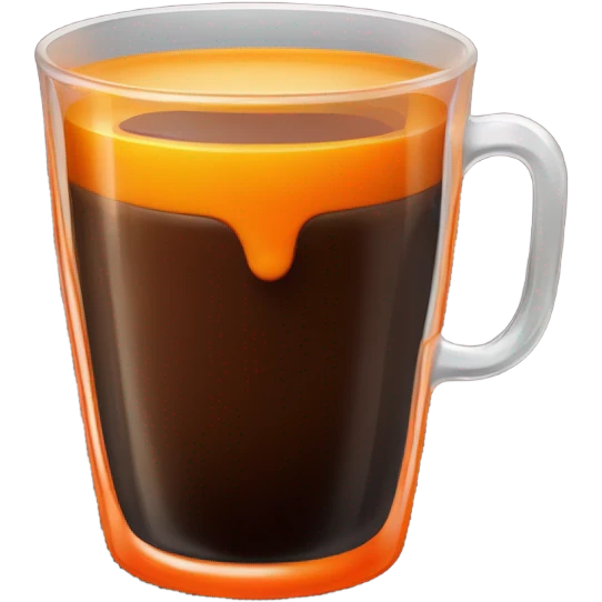 one coffee with orange juice in a glass cup emoji