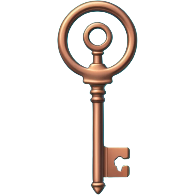bright cyber neon bronze key emoji