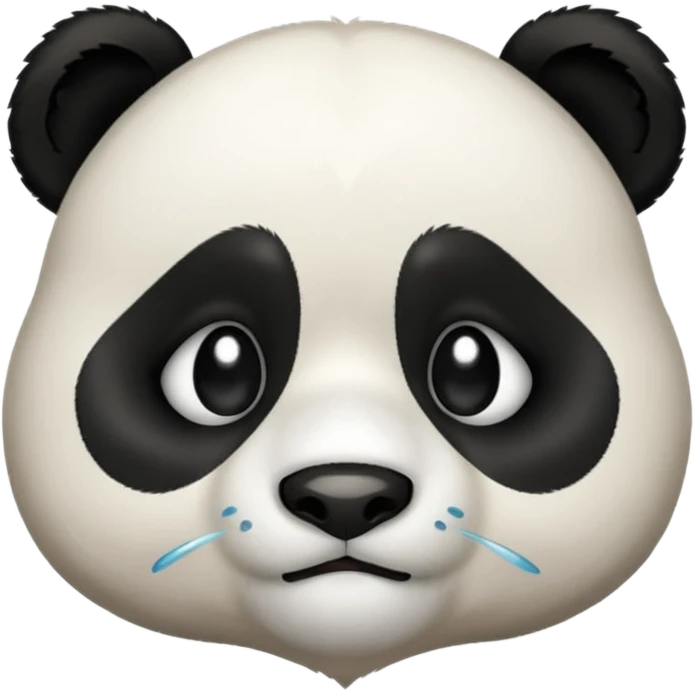 Sad panda with one large tear  emoji