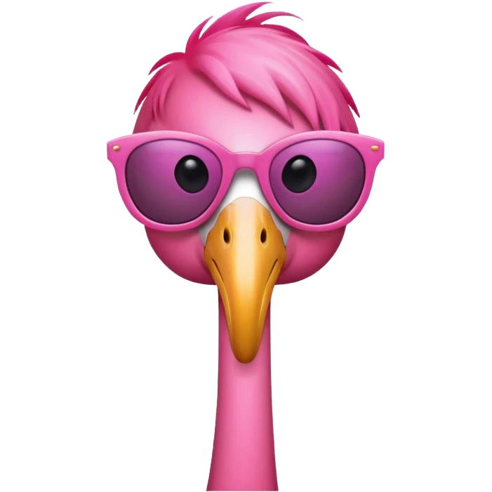 flamingo wearing classic sunglasses emoji