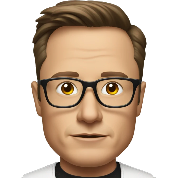 a emoji of elon musk in black glasses emoji