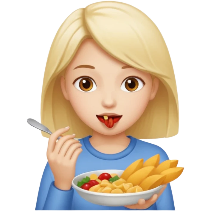 Girl eating food  emoji
