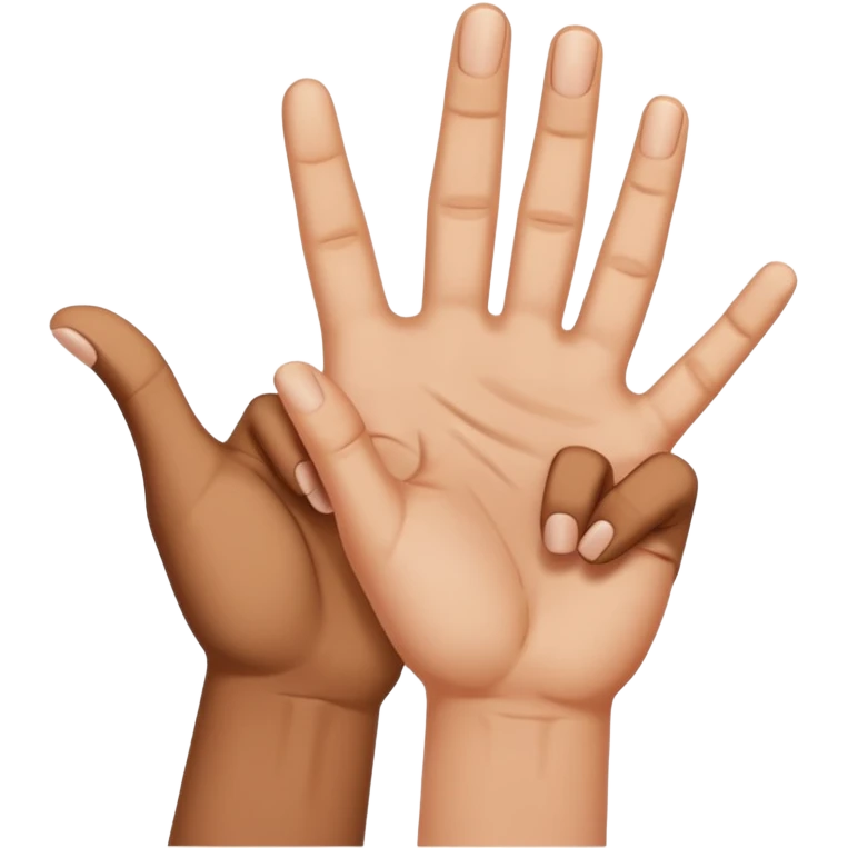 W V as hand signs emoji