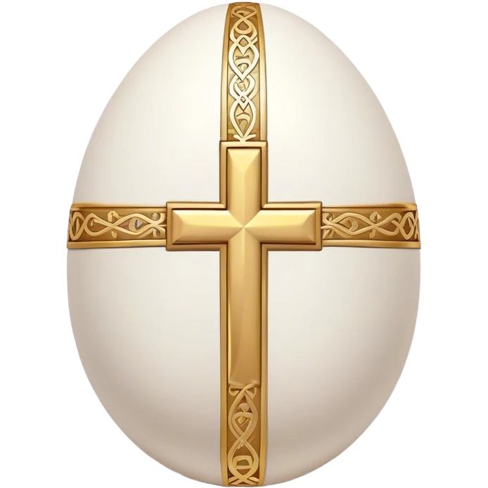 Easter egg with Christian cross on it emoji
