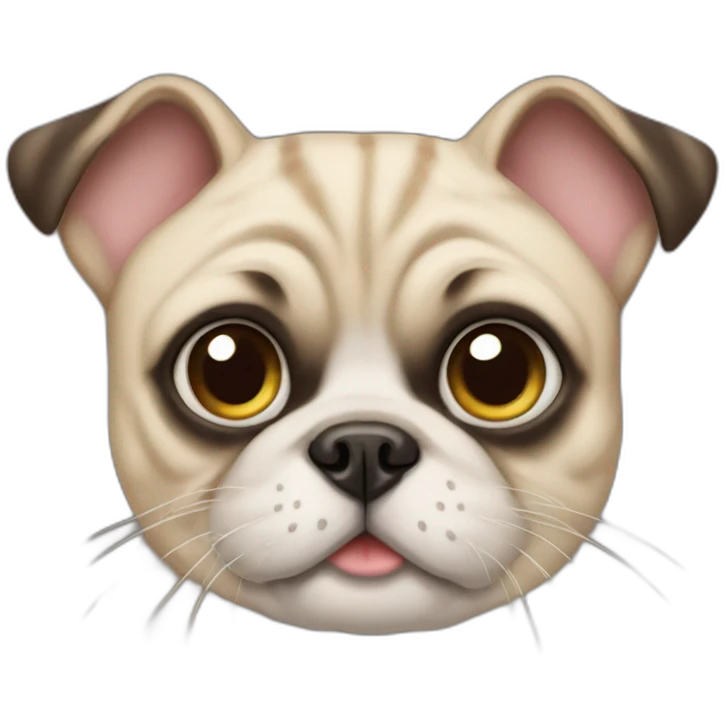 cat mixed with a pug emoji
