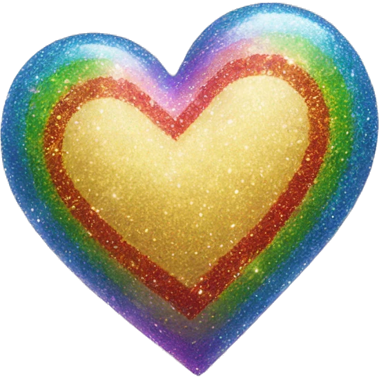 glittery rainbow heart emoji