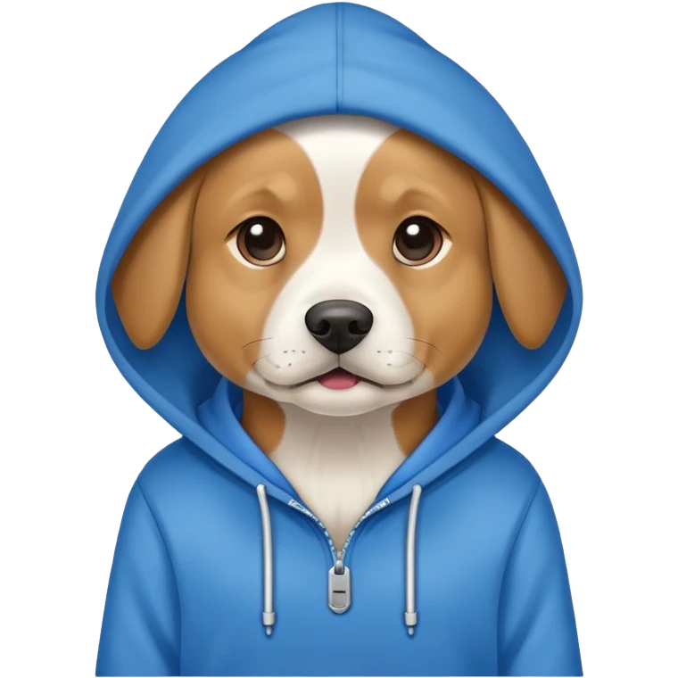 Dog wearing a hoodie emoji