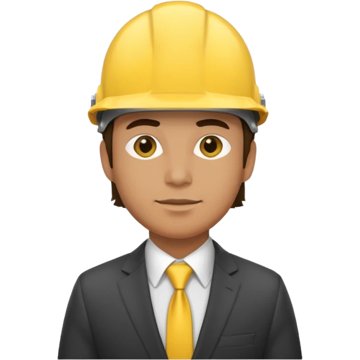 suit with yellow helmet man emoji