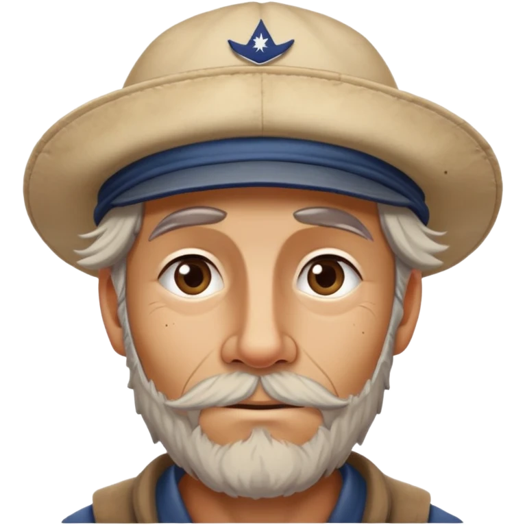 Homeless Australian outback sailor wearing Disney hat emoji