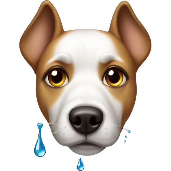 Dog with one drop of tear emoji