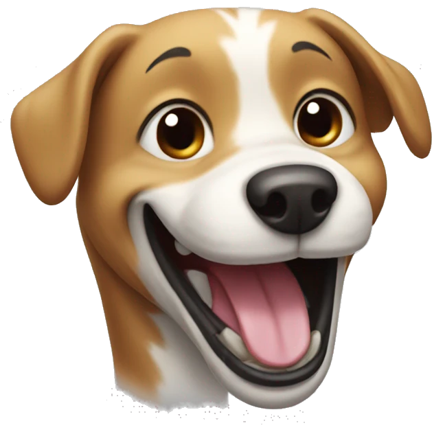 Laughing dog emoji