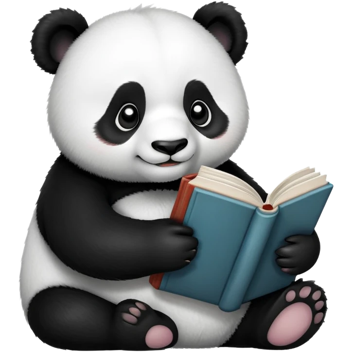 Panda Hugging book emoji