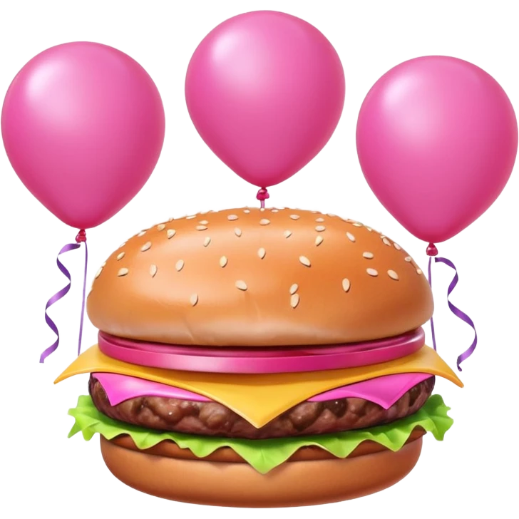 spam pink meat hamburger  balloons emoji
