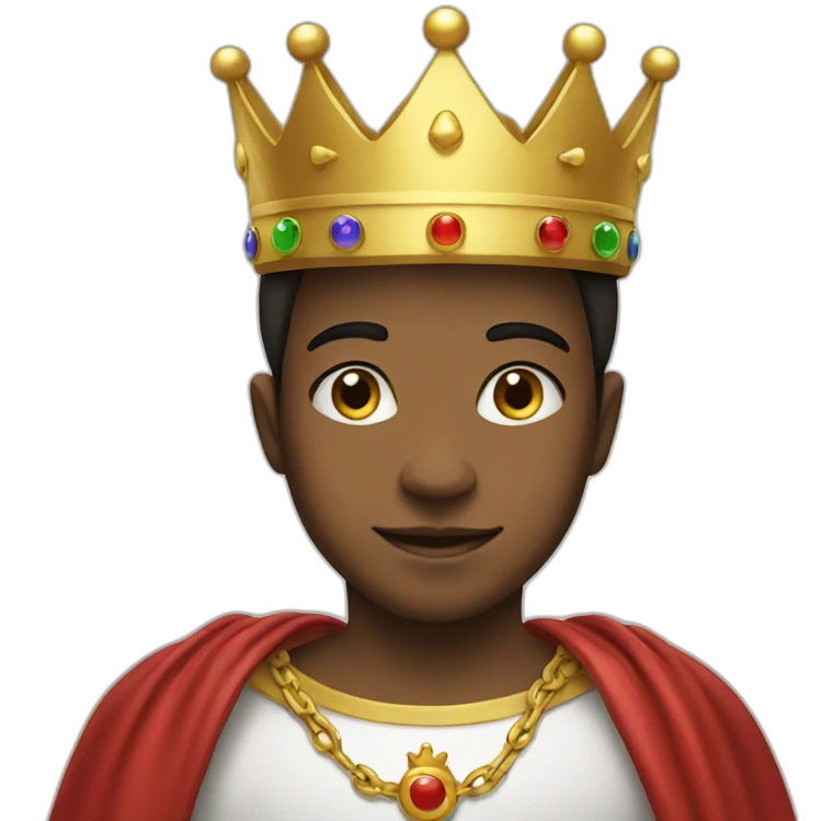 Lucky boy with crown emoji