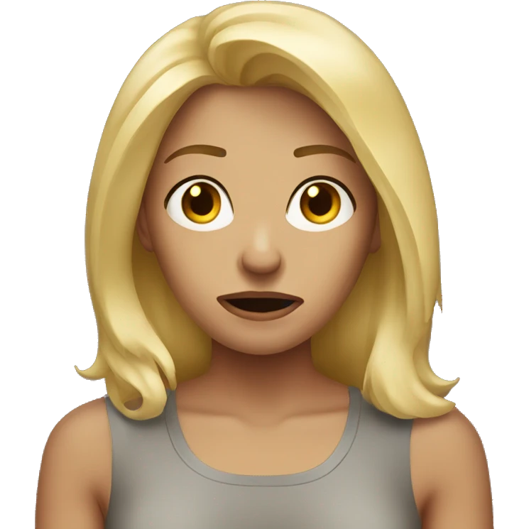 Blonde woman frustrated  emoji