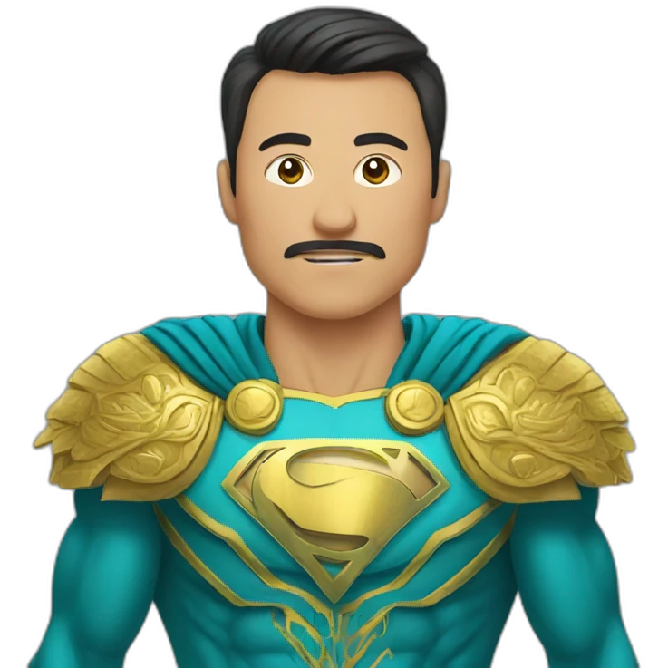 Superhero Kazakhman with ornament of Kazakhstan emoji