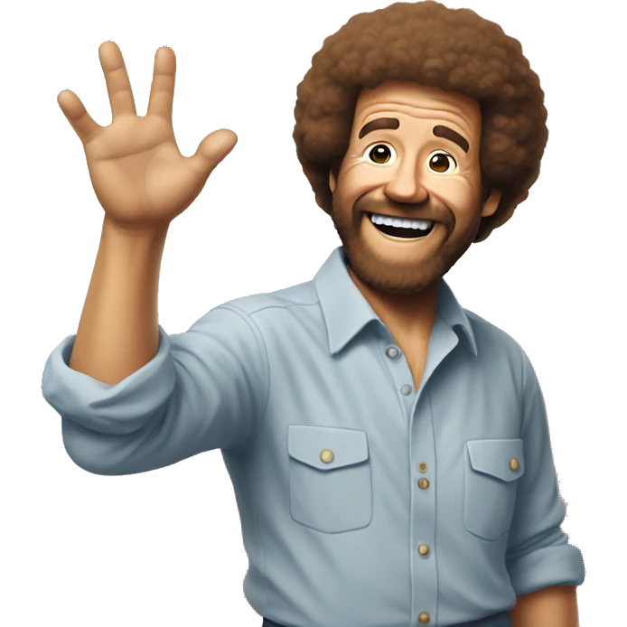 bob ross throwing up rainbow emoji