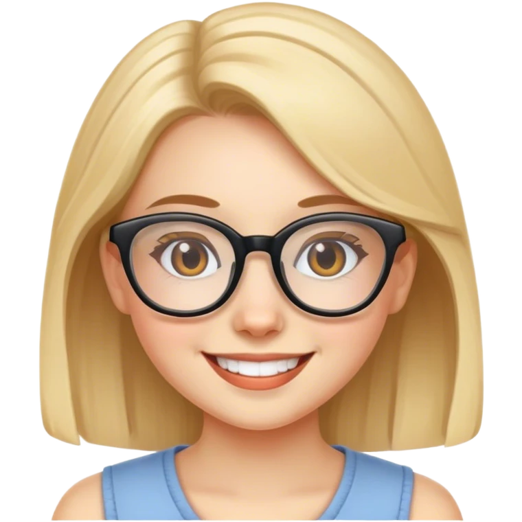 smiling girl with glasses emoji