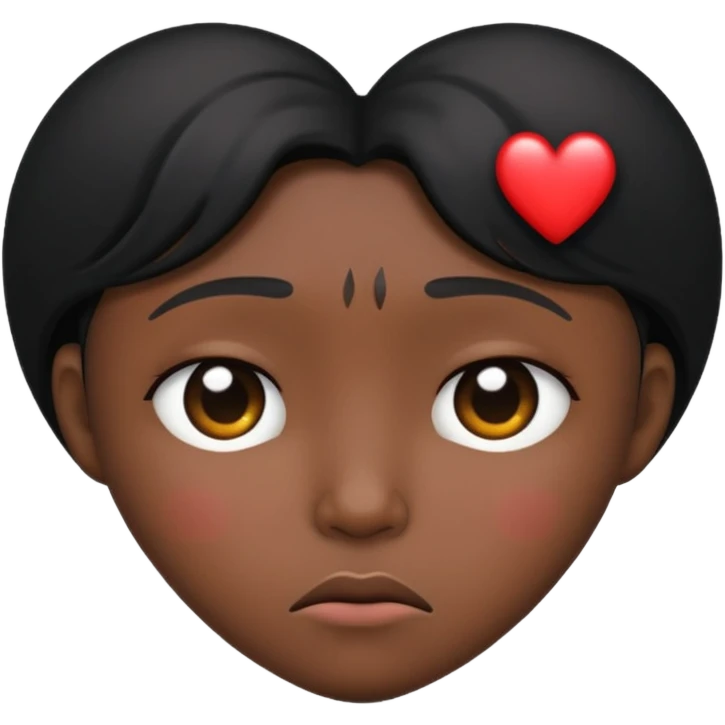 A frowny Face with a heart above one eye and a tear under the other emoji